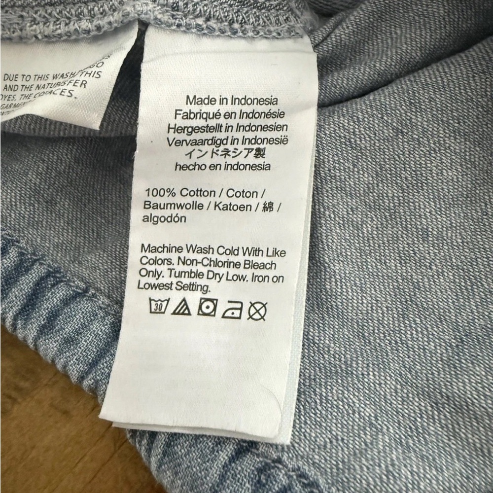 Madewell Denim Side-Tie Shirt in Aurea Wash 100% Cotton Size Large - Picture 8 of 10